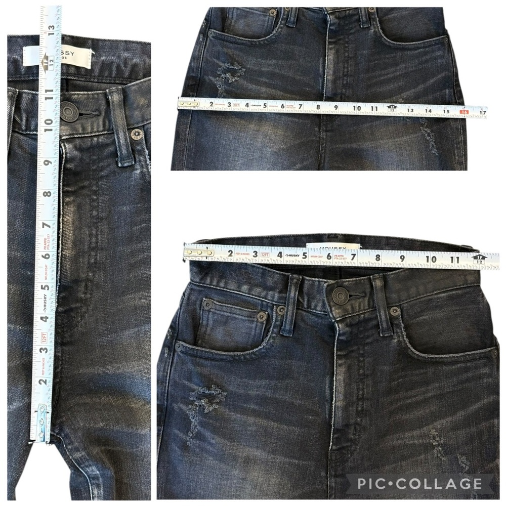 Moussy Vintage Alhambra Flare Jeans Split Hem High Rise Japanese Denim Size 24 - Picture 9 of 14